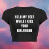 Kiss Your GF Baby Tee Funny Slogan Streetwear Y2K T-Shirt