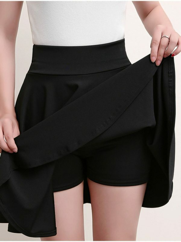 Korean Style A-Line Pleated Mini Skirt with Under Shorts