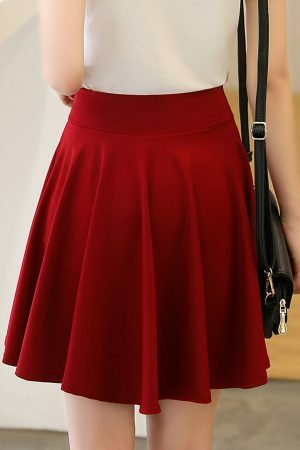 Korean Style A-Line Pleated Mini Skirt with Under Shorts