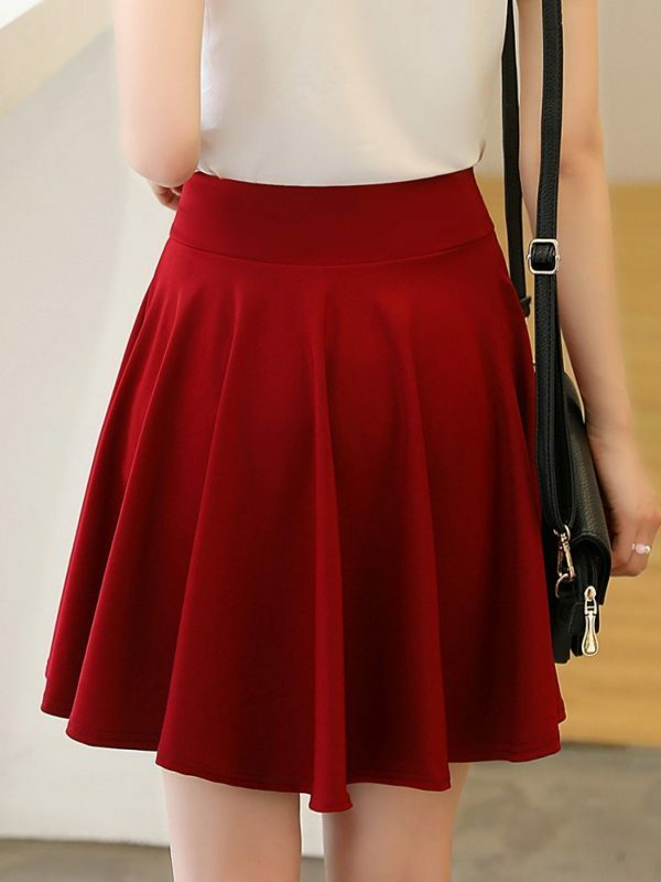 Korean Style A-Line Pleated Mini Skirt with Under Shorts