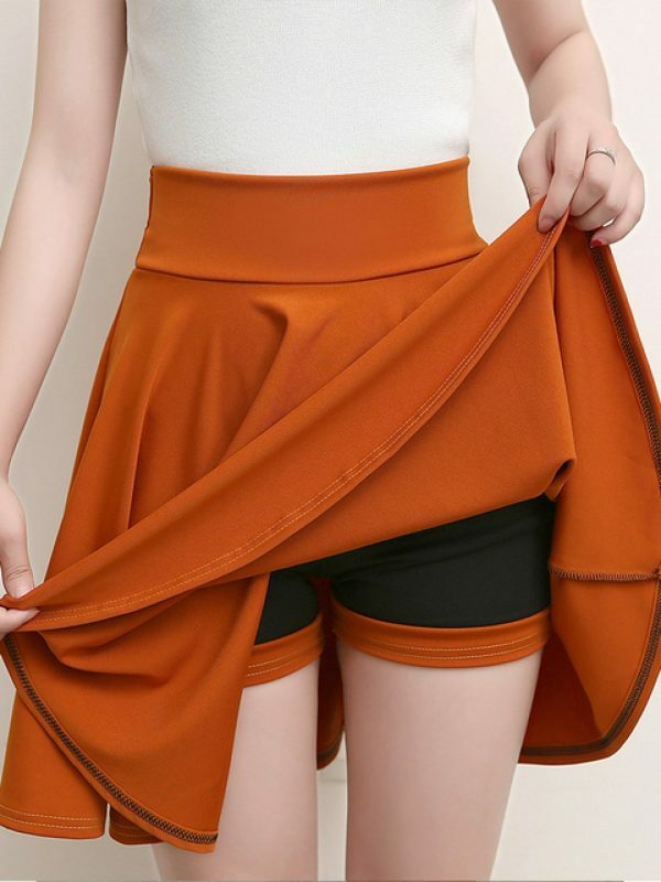 Korean Style A-Line Pleated Mini Skirt with Under Shorts