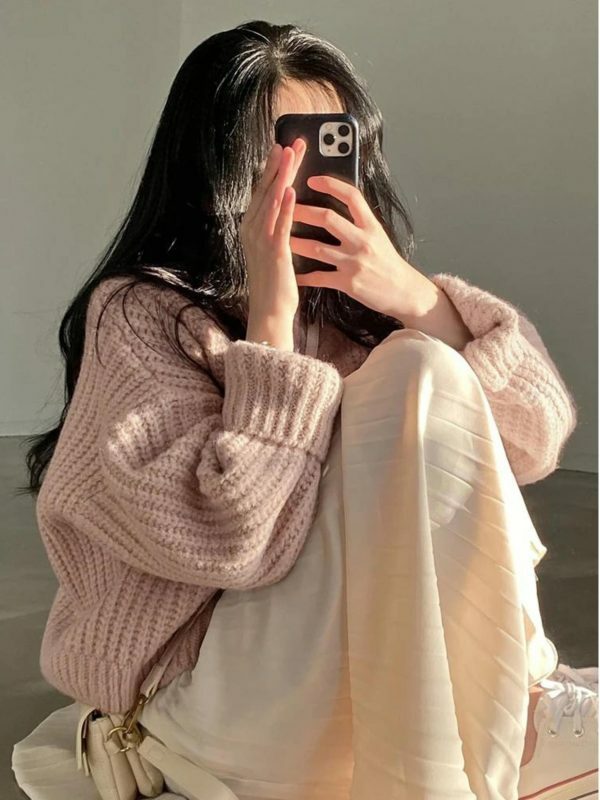 Korean Thick Knitted Cardigan Sweater | Y2K Streetwear Fashion