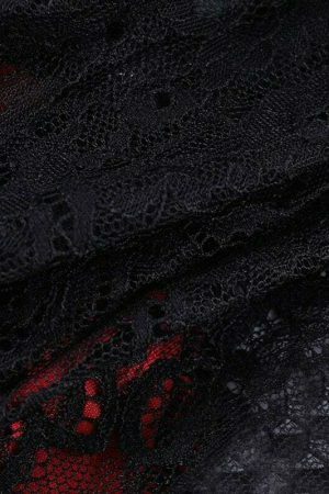 Lace Patchwork Halter Top: Y2K Gothic Streetwear for Women