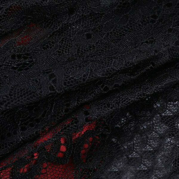 Lace Patchwork Halter Top: Y2K Gothic Streetwear for Women