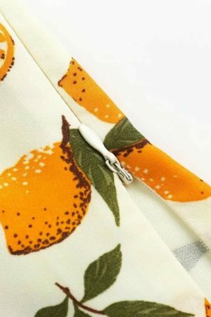 Lemon Pattern Strap Cami Crop Top - Y2K Korean French Retro Summer Blouse