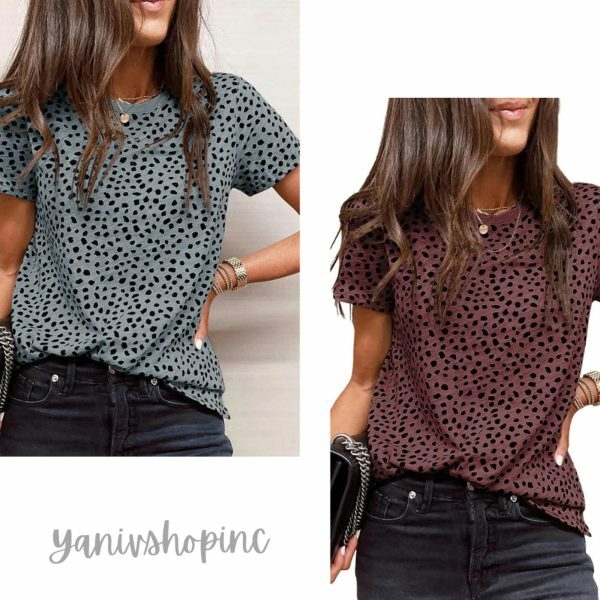 Leopard Print Streetwear Tee: Y2K Short Sleeve Blouse