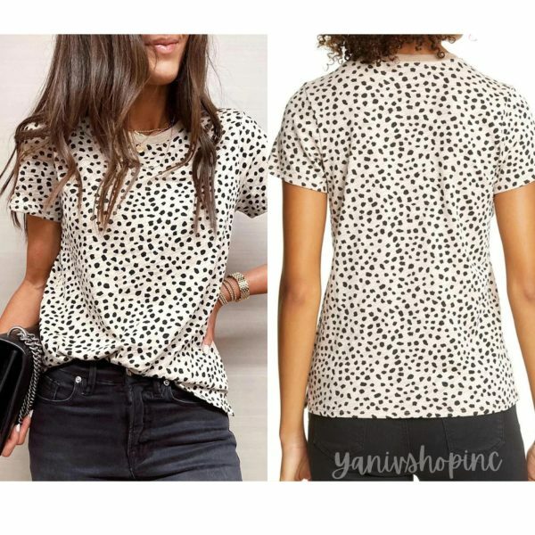 Leopard Print Streetwear Tee: Y2K Short Sleeve Blouse