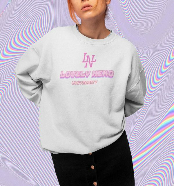 Lovely Neko University Crewneck Sweatshirt - Y2K Streetwear for Cat-Girls and Cat Lovers