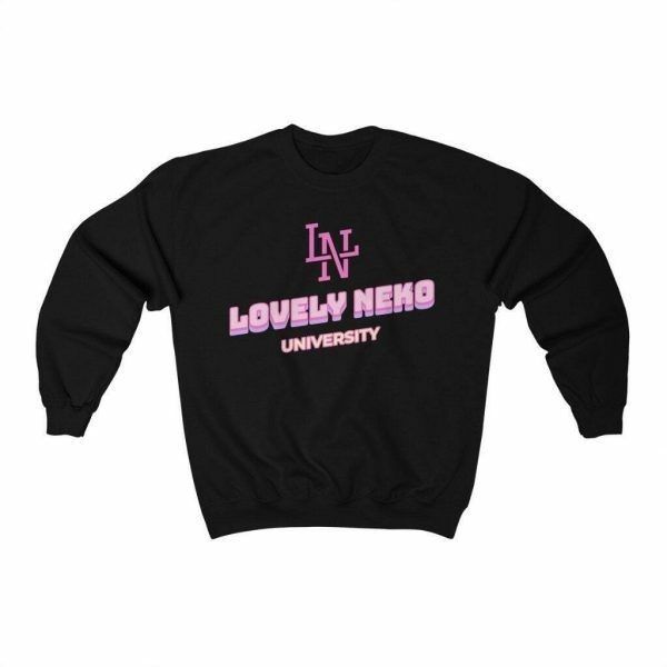 Lovely Neko University Crewneck Sweatshirt - Y2K Streetwear for Cat-Girls and Cat Lovers