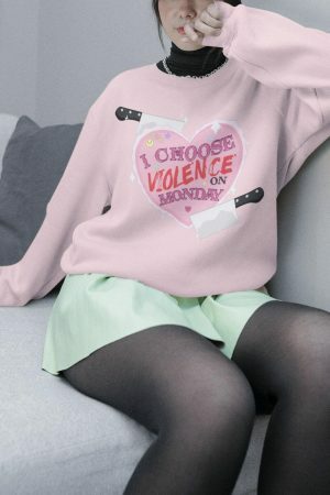 Monday Mayhem - Y2K Pastel Goth Sweatshirt