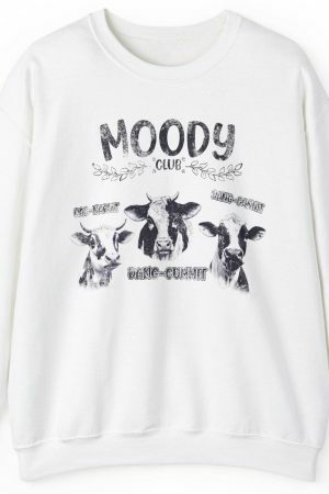 Moody Club Cow Lovers Y2K Aesthetic Sweatshirt