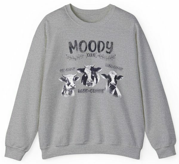 Moody Club Cow Lovers Y2K Aesthetic Sweatshirt