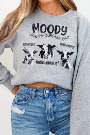 Moody Club Cow Lovers Y2K Aesthetic Sweatshirt