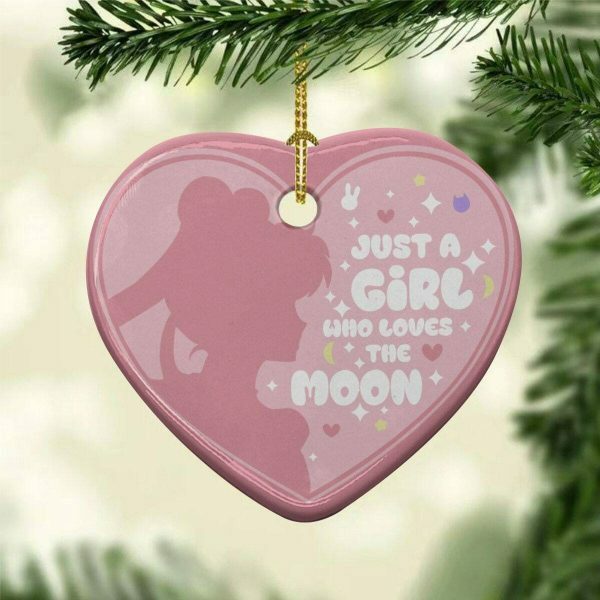 Moon Heart Shaped Décor: Y2K Aesthetic Anime Christmas Ornament