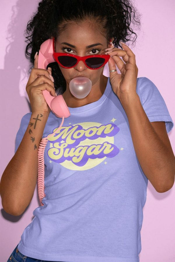 Moon Sugar Y2K Lilac Soft Girl T-Shirt - Cute Retro Streetwear Aesthetic