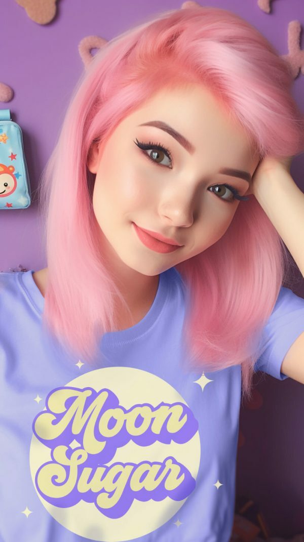 Moon Sugar Y2K Lilac Soft Girl T-Shirt - Cute Retro Streetwear Aesthetic