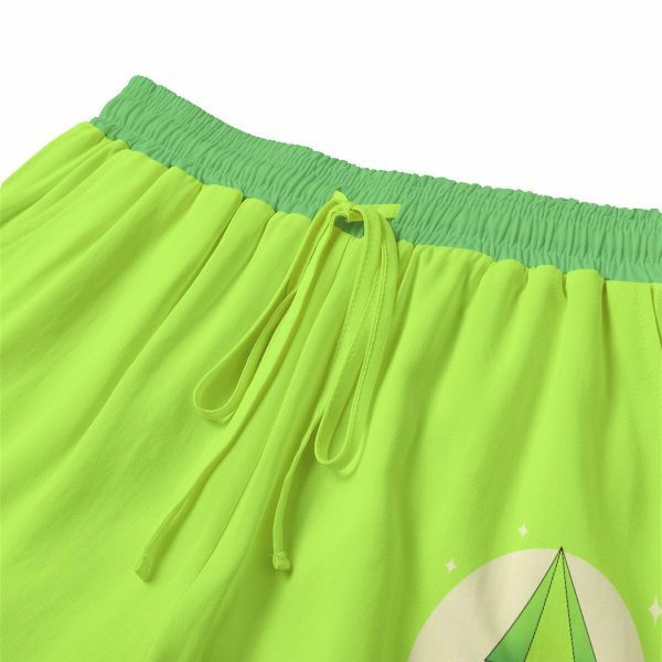 Neon Green Plumbob Boho Y2K High Waisted Pocket Shorts