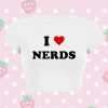 Nerds Love Me Y2K Aesthetic Crop Tee Graphic T-Shirt