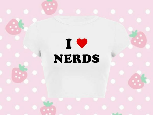 Nerds Love Me Y2K Aesthetic Crop Tee Graphic T-Shirt