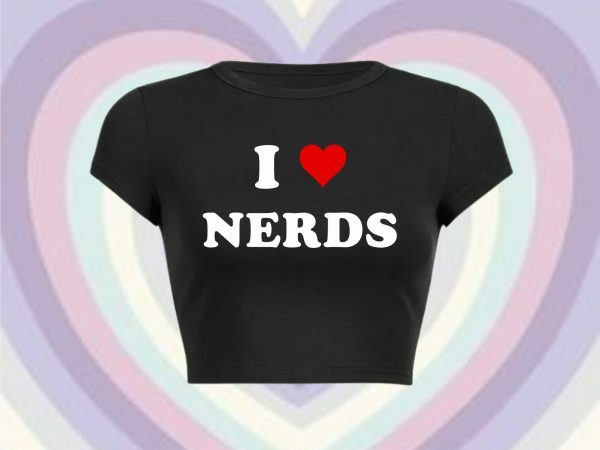 Nerds Love Me Y2K Aesthetic Crop Tee Graphic T-Shirt