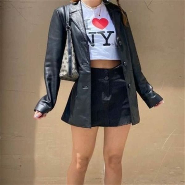 NY Y2K Slogan Tee: New York Streetwear Harajuku Letter Print Baby Egirl Crop Top