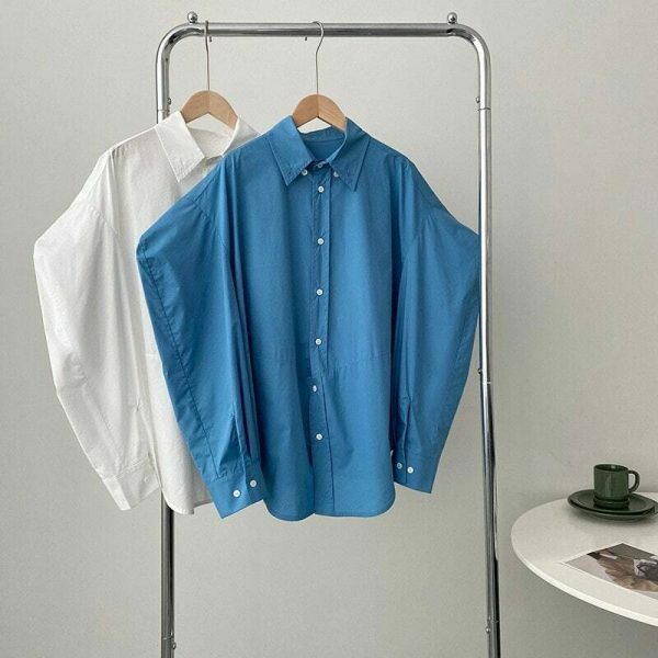 Oversized Irregular Cut Loose Fit Voluminous Sleeve Korean Streetwear Shirt