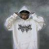 Oversized Y2K Goth Print Hoodie, Long Sleeve Embroidered Harajuku Pullover