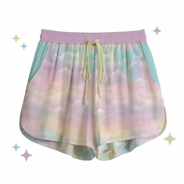 Pastel Cloud Pocket Shorts - Y2K Streetwear Aesthetic