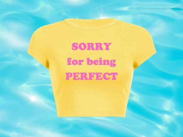 Perfect Baby Funny Slogan Crop Tee Y2K Punk Graphic T-Shirt Slay Girl Top