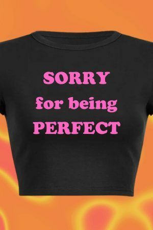 Perfect Baby Funny Slogan Crop Tee Y2K Punk Graphic T-Shirt Slay Girl Top