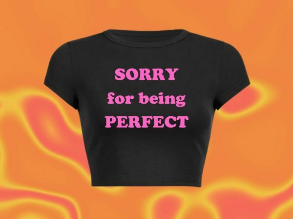 Perfect Baby Funny Slogan Crop Tee Y2K Punk Graphic T-Shirt Slay Girl Top