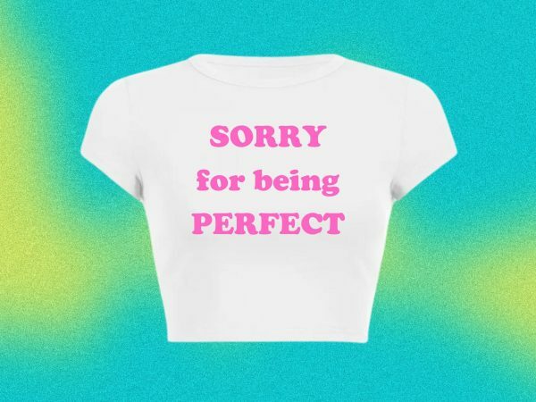 Perfect Baby Funny Slogan Crop Tee Y2K Punk Graphic T-Shirt Slay Girl Top