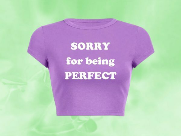 Perfect Baby Funny Slogan Crop Tee Y2K Punk Graphic T-Shirt Slay Girl Top