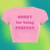 Perfect Baby Funny Slogan Crop Tee Y2K Punk Graphic T-Shirt Slay Girl Top