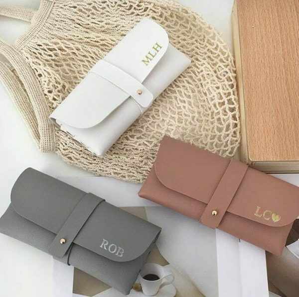 Personalized Leather Glasses Case for Women, Minimalist Eyeglasses Holder, Soft Sunglass Cover