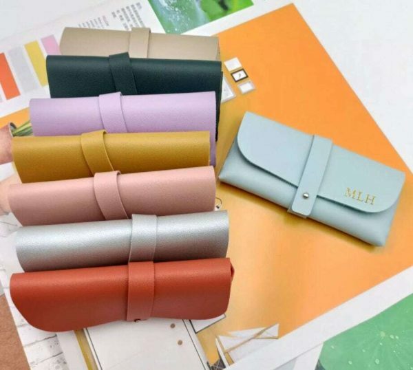 Personalized Leather Glasses Case for Women, Minimalist Eyeglasses Holder, Soft Sunglass Cover