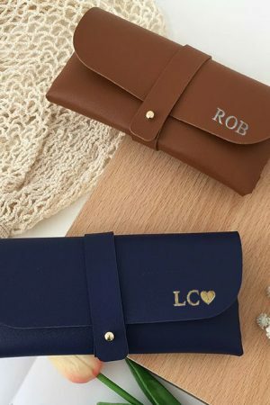 Personalized Leather Glasses Case for Women, Minimalist Eyeglasses Holder, Soft Sunglass Cover