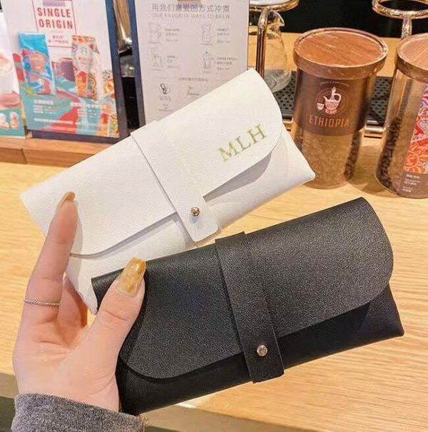 Personalized Leather Glasses Case for Women, Minimalist Eyeglasses Holder, Soft Sunglass Cover