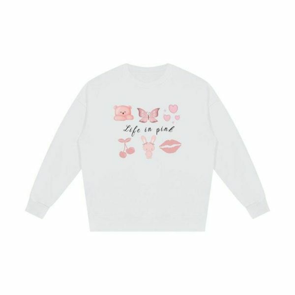 Pink Dollcore Sweater | Y2K Streetwear Aesthetic Sweatshirt