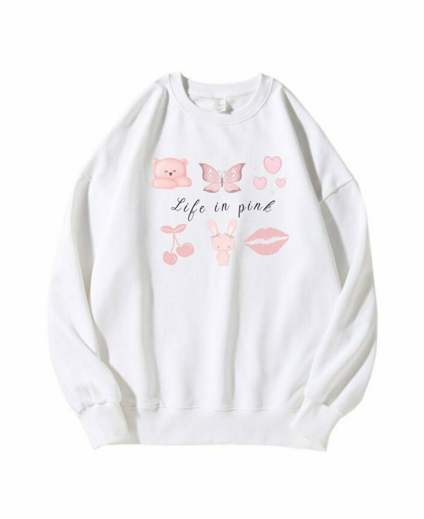 Pink Dollcore Sweater | Y2K Streetwear Aesthetic Sweatshirt