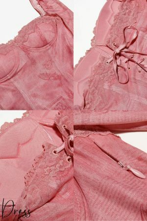 Pink Lace-Up Back Square Neck Tulle Long Sleeve Cocktail Dress