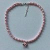 Pink Pearl Rose Choker Necklace Coquette Aesthetic Y2K Romantic Fashion Rave Kawaii Gift