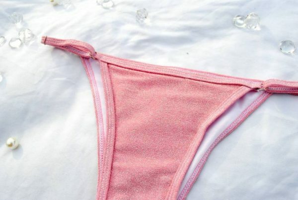 Pink Sparkly Glitter Y2K Streetwear Cheeky Low Rise Bikini Bottom