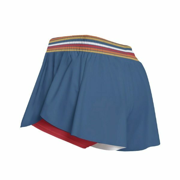 Retro Indigo Flowy Y2K Aesthetic Ladies Shorts