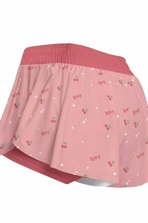 Retro Y2K Cherry Love Flowy Shorts for Women