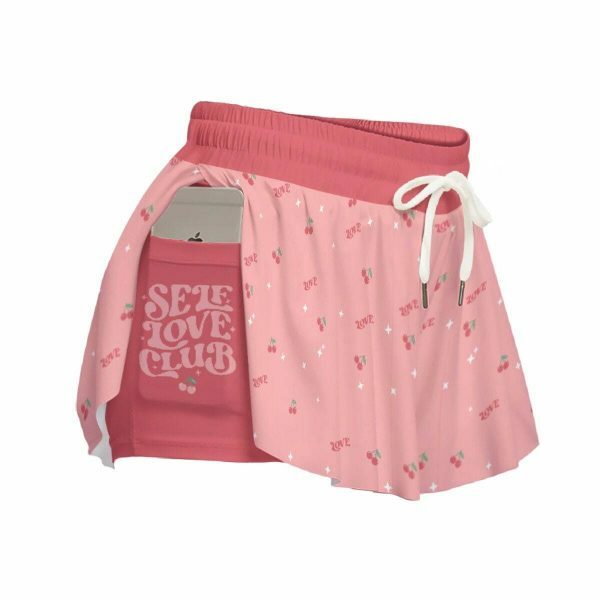 Retro Y2K Cherry Love Flowy Shorts for Women