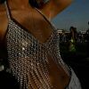 Rhinestone Tassel Bra Chain: Y2K Streetwear Festival Body Jewelry - Crystal Lingerie for Women