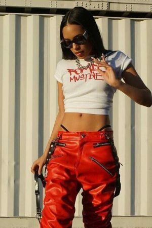 Romeo Must Die Y2K White Crop Tee, Funny Slogan Streetwear Shirt