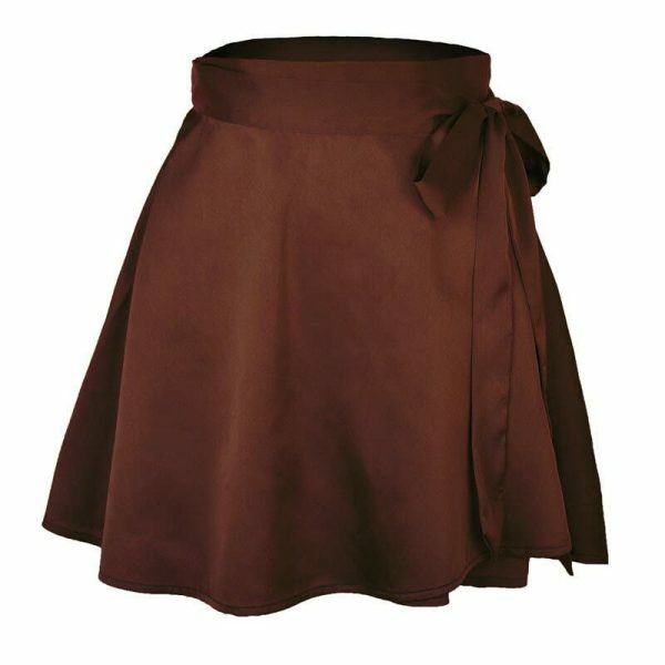 Satin Balletcore Wrap Skirt Y2K Aesthetic Mini Skirt in Pink Ivory Blue Black