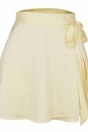 Satin Balletcore Wrap Skirt Y2K Aesthetic Mini Skirt in Pink Ivory Blue Black